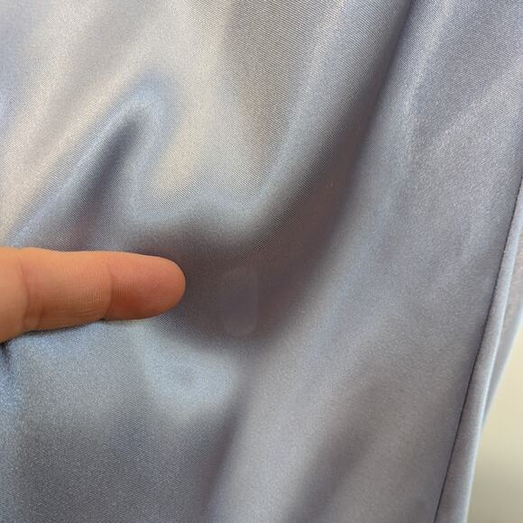 Vintage Prom Dress Maxi Gown 2 Blue Ombre Fairy Grunge 90s Y2K Satin Bead Floral - Picture 10 of 12